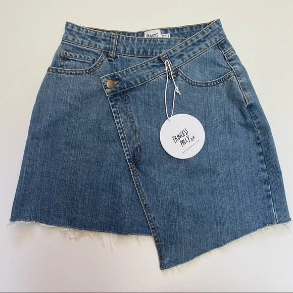 NWT Princess Polly Denim Skirt Size 2 - Picture 1 of 6